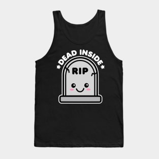 Dead Inside Kawaii Tombstone Halloween Design Tank Top